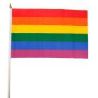 Gaysentials Rainbow Stick Flag 4 inches by 6 inches Image 3