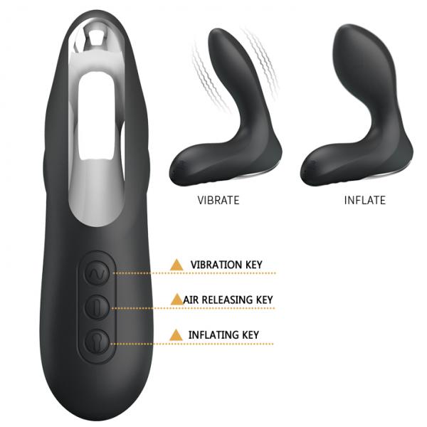 Pretty Love Anal Stimulator Inflatable 12 Function Black Sex Toy Product