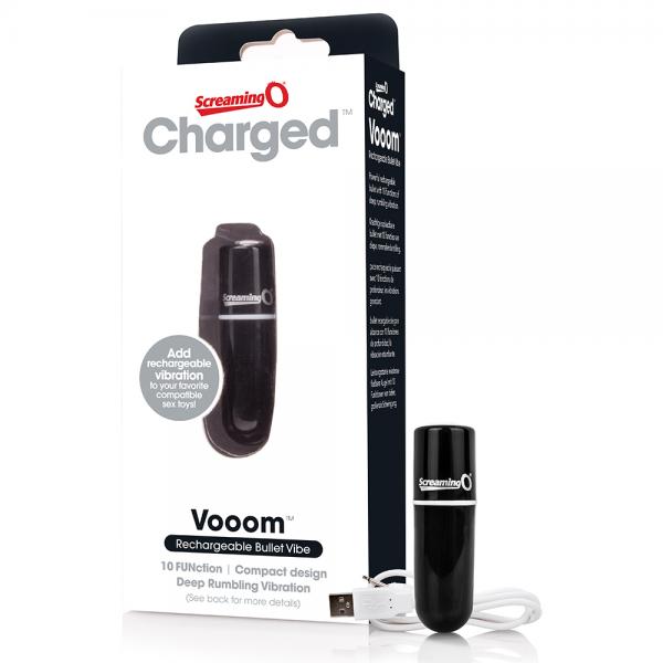 Screaming O Charged Vooom Rechargeable Bullet Vibe Black Image 2