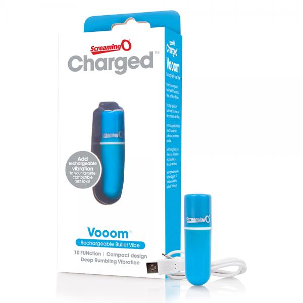 Screaming O Charged Vooom Rechargeable Bullet Vibe Blue Image 2