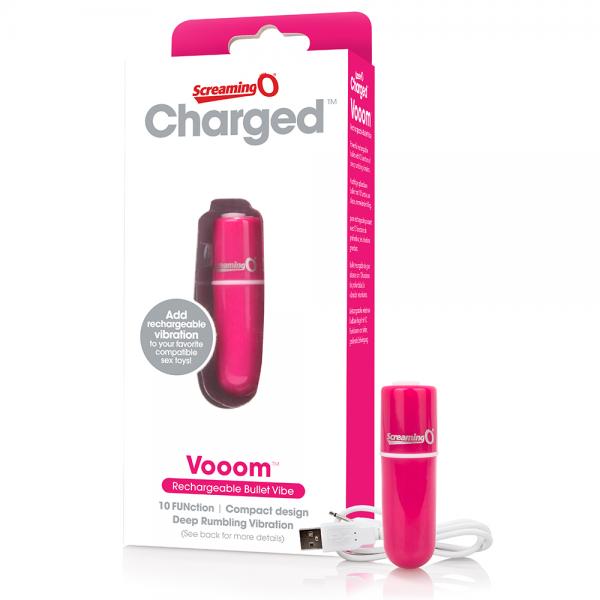 Screaming O Charged Vooom Rechargeable Bullet Vibe Pink Sex Toy Product