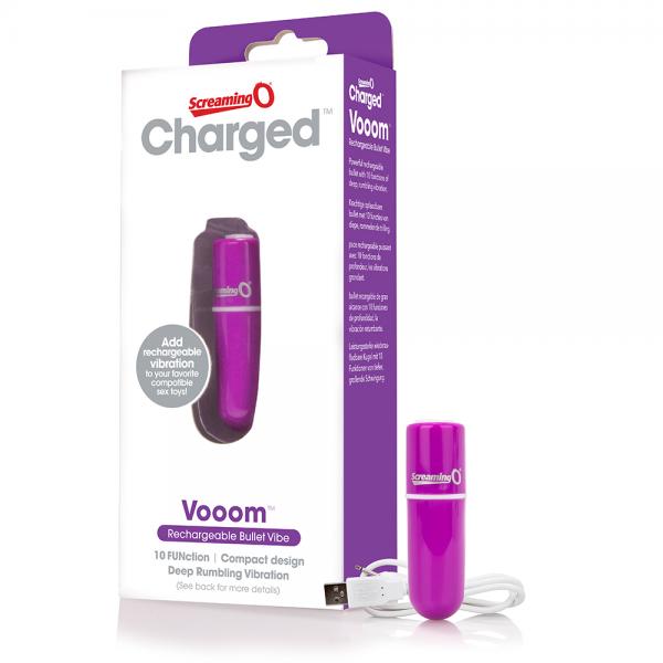 Screaming O Charged Vooom Rechargeable Bullet Vibe Purple Image 2