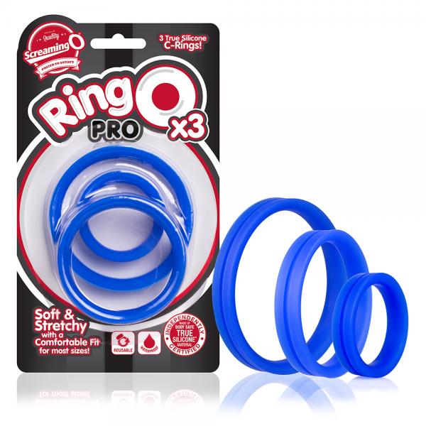 Ringo Pro X3 Blue 3 Silicone Cock Rings Sex Toy Product