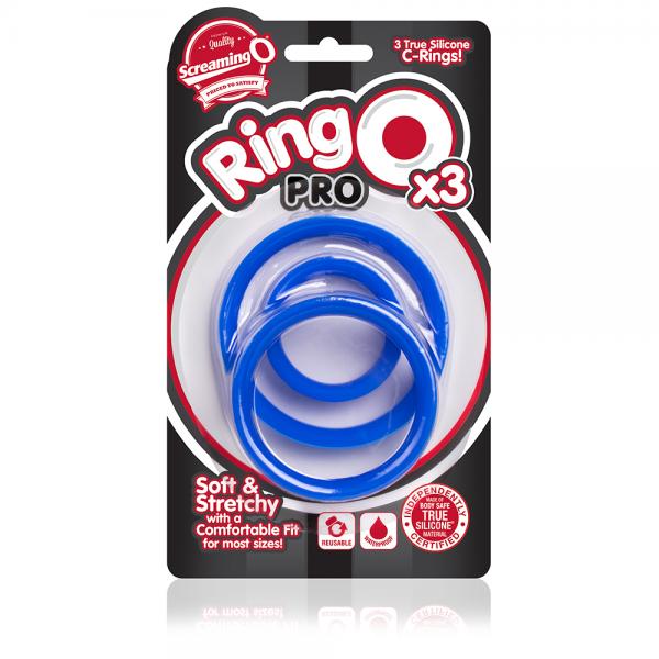 Ringo Pro X3 Blue 3 Silicone Cock Rings Sex Toy Product