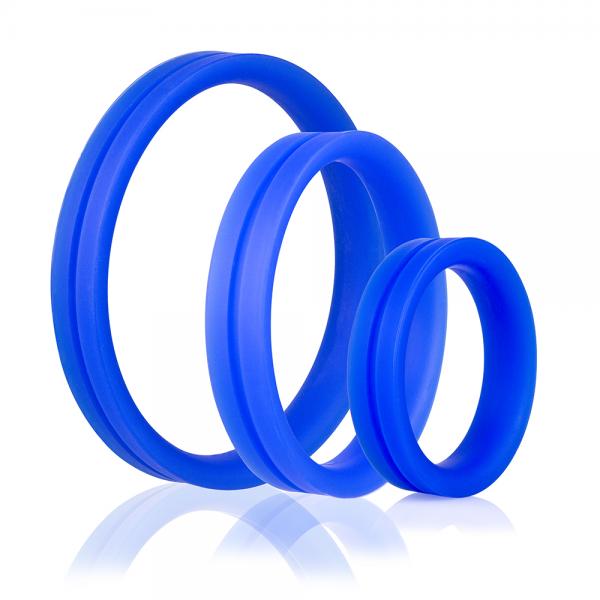 Ringo Pro X3 Blue 3 Silicone Cock Rings Sex Toy Product