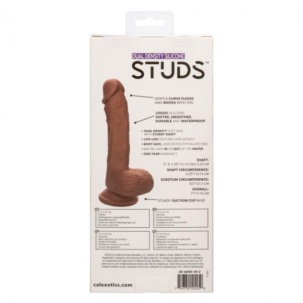 Dual Density Silicone Stud 5in Brown Sex Toy Product