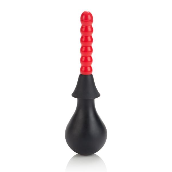 Ribbed Anal Douche Black Red Sex Toy Product