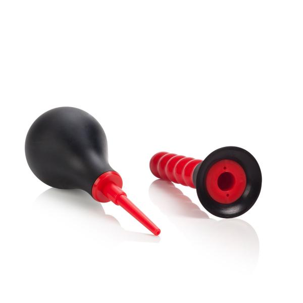 Ribbed Anal Douche Black Red Sex Toy Product