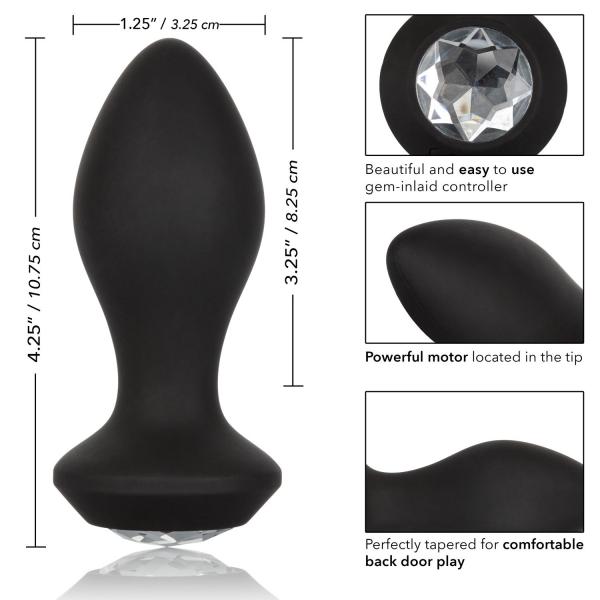 Power Gem Vibrating Petite Crystal Probe Black Sex Toy Product