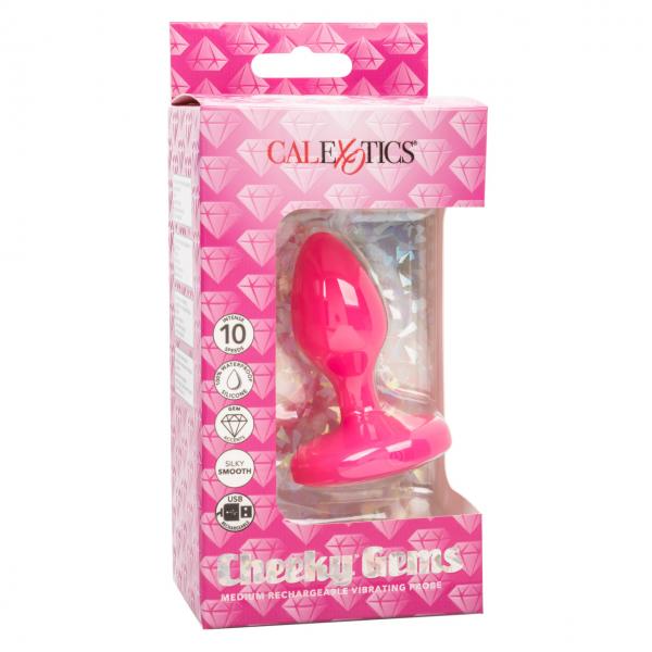 Cheeky Gems Vibrating Probe Medium Pink Sex Toy Product