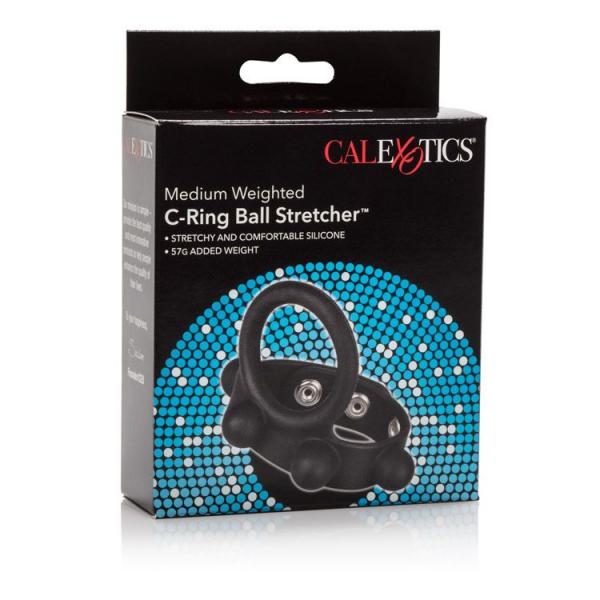 Medium Weighted C Ring Ball Stretcher Black Sex Toy Product