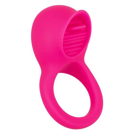 Teasing Tongue Enhancer Pink Vibrating Cock Ring Sex Toy Product