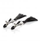 Nipple Play Playful Tassels Nipple Clamps Black Sex Toy Product