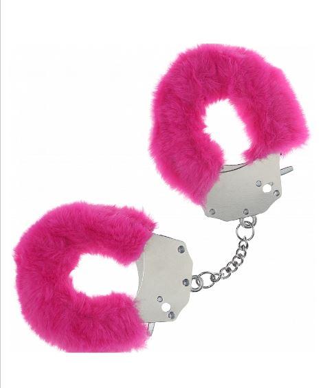Ouch! Heavy Duty Fluffy Handcuffs - Pink Sex Toy Product