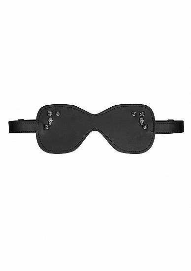 Ouch! Skulls & Bones Eye Mask Large with Skulls and Spikes Black Sex Toy Product