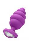 Large Ribbed Diamond Heart Plug Purple Sex Toy Product