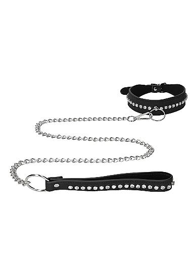 Diamond Studded Collar W/ Leash Sex Toy Product