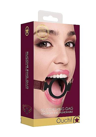 Ouch Halo Silicone Ring Gag Burgundy Sex Toy Product