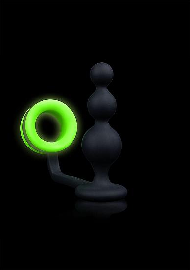 Glow Beads Butt Plug W/ Cock Ring Glow In The Dark Sex Toy Product