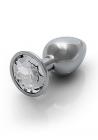 Round Gem Butt Plug Small Silver Diamond Sex Toy Product