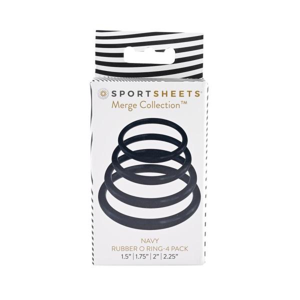 Navy Blue O-ring 4pk Sex Toy Product