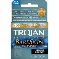 Trojan Bareskin Thinner Latex Condoms (3 Pack)