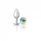 Cheeky Charms Round Clear Iridescent Small Silver Plug Sex Toy Product