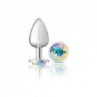 Cheeky Charms Round Clear Iridescent Large Silver Plug Sex Toy Product