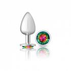 Cheeky Charms Round Rainbow Large Silver Plug Sex Toy Product