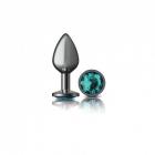 Cheeky Charms Round Teal Medium Gunmetal Butt Plug Sex Toy Product