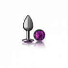 Cheeky Charms Round Purple Small Gunmetal Butt Plug Sex Toy Product