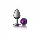 Cheeky Charms Round Purple Medium Gunmetal Butt Plug Sex Toy Product