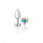 Cheeky Charms Heart Clear Iridescent Small Silver Plug Sex Toy Product