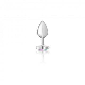 Cheeky Charms Heart Clear Iridescent Small Silver Plug Sex Toy Product