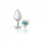 Cheeky Charms Heart Clear Iridescent Medium Silver Plug Sex Toy Product