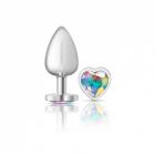 Cheeky Charms Heart Clear Iridescent Large Silver Plug Sex Toy Product