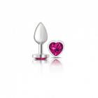 Cheeky Charms Heart Bright Pink Small Silver Plug Sex Toy Product