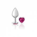 Cheeky Charms Heart Bright Pink Medium Silver Plug Sex Toy Product