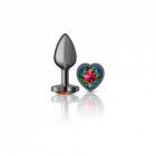 Cheeky Charms Heart Rainbow Small Gunmetal Butt Plug Sex Toy Product