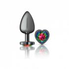 Cheeky Charms Heart Rainbow Large Gunmetal Butt Plug Sex Toy Product