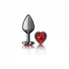 Cheeky Charms Heart Deep Red Medium Gunmetal Butt Plug Sex Toy Product