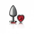 Cheeky Charms Heart Deep Red Large Gunmetal Butt Plug Sex Toy Product