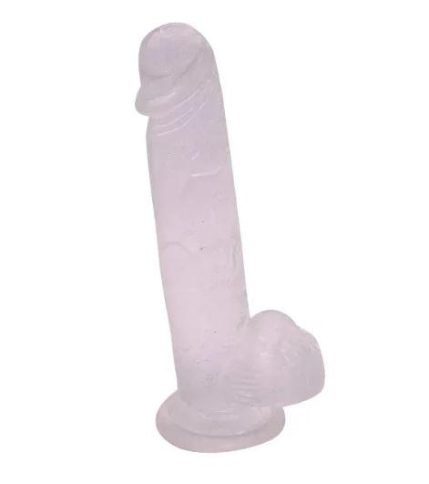 Get Lucky 8.5" Real Skin Glitter Dick - Clear