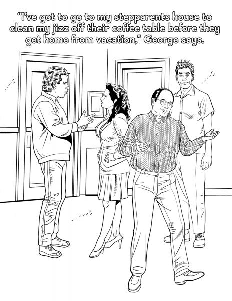 Sexfeld Porn Parody Coloring Book, alternate view