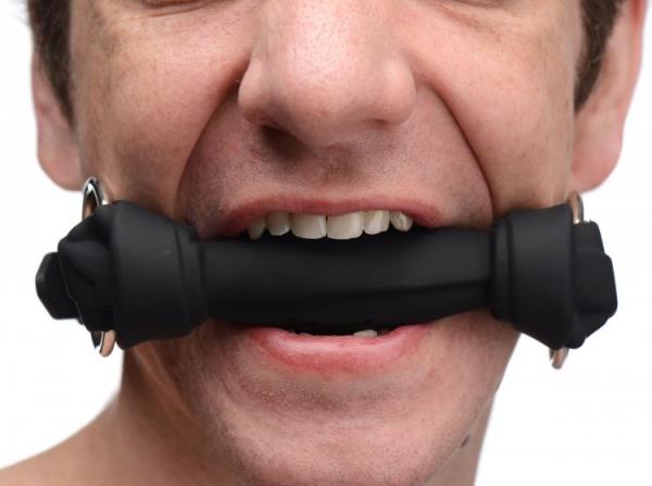 Silicone Dog Bone Gag Black O/S Sex Toy Product