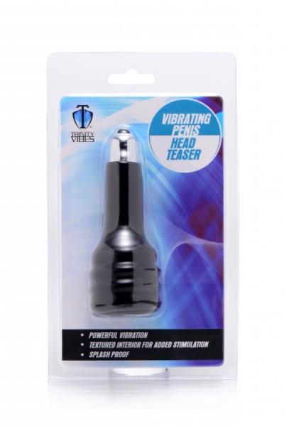 Trinity Vibrating Penis Head Teaser Black Sex Toy Product