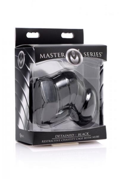 Detained Black Restrictive Chastity Cage Sex Toy Product