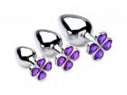 Booty Sparks Violet Flower Gem Anal Plug Set Sex Toy Product