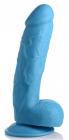 Pop 8.25in Dildo W/ Balls Blue Sex Toy Product