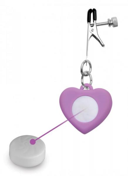 Charmed Light Up Heart Nipple Clamps Sex Toy Product